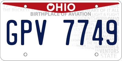 OH license plate GPV7749