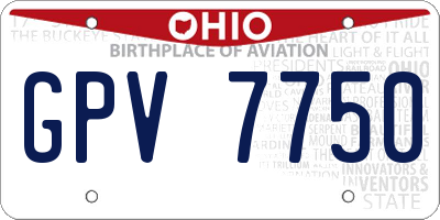 OH license plate GPV7750