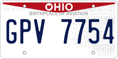 OH license plate GPV7754