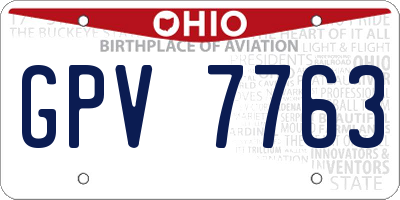 OH license plate GPV7763