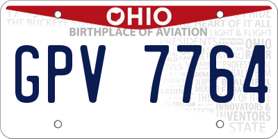 OH license plate GPV7764