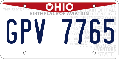 OH license plate GPV7765
