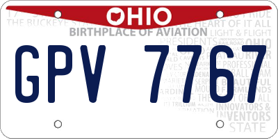 OH license plate GPV7767