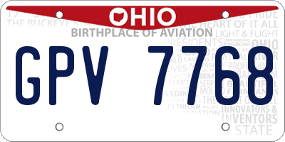 OH license plate GPV7768