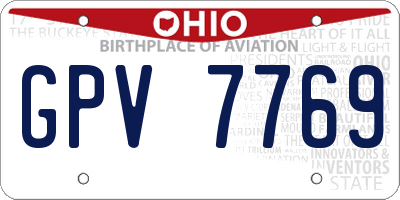 OH license plate GPV7769