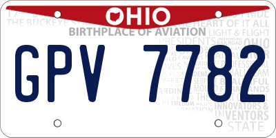 OH license plate GPV7782