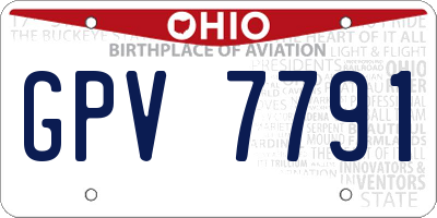 OH license plate GPV7791
