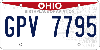 OH license plate GPV7795