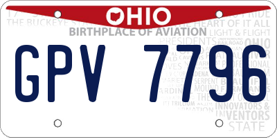 OH license plate GPV7796