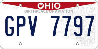 OH license plate GPV7797