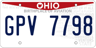OH license plate GPV7798