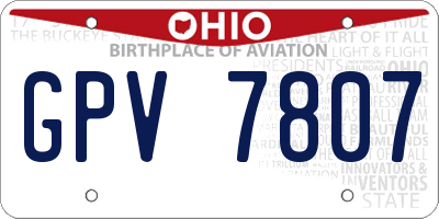 OH license plate GPV7807