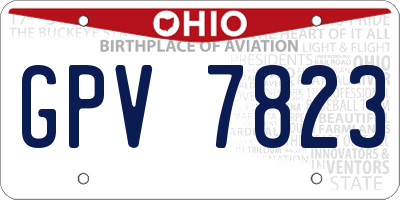 OH license plate GPV7823
