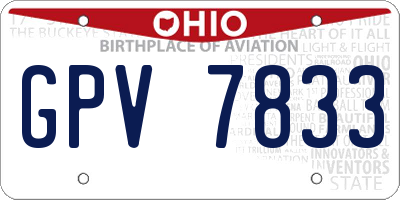 OH license plate GPV7833