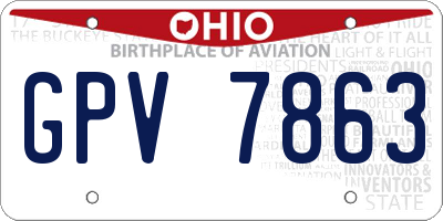OH license plate GPV7863