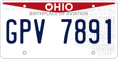 OH license plate GPV7891