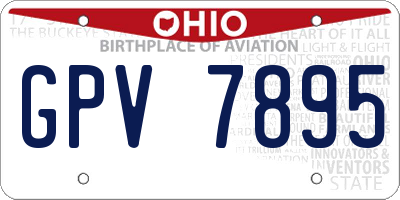 OH license plate GPV7895