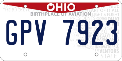 OH license plate GPV7923