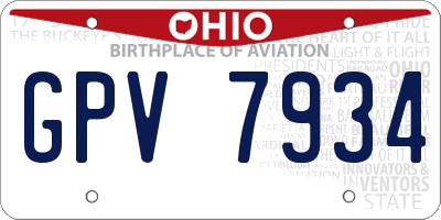 OH license plate GPV7934
