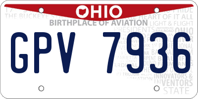 OH license plate GPV7936