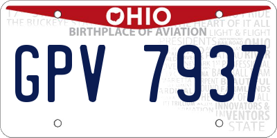OH license plate GPV7937