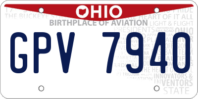 OH license plate GPV7940