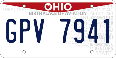 OH license plate GPV7941