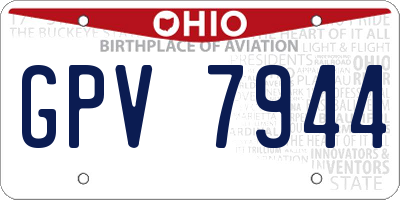 OH license plate GPV7944