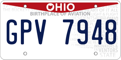 OH license plate GPV7948