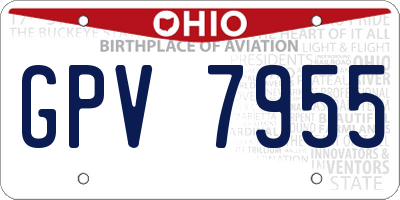 OH license plate GPV7955