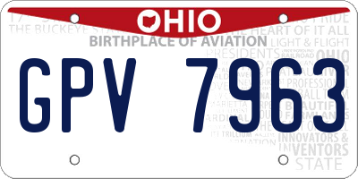 OH license plate GPV7963