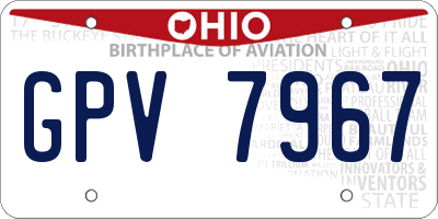 OH license plate GPV7967