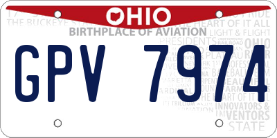 OH license plate GPV7974