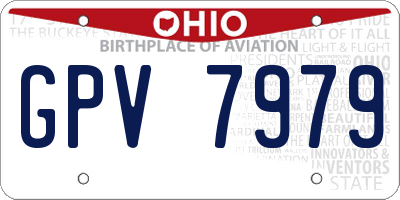 OH license plate GPV7979