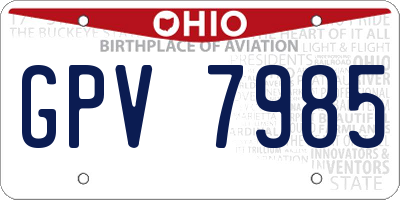 OH license plate GPV7985