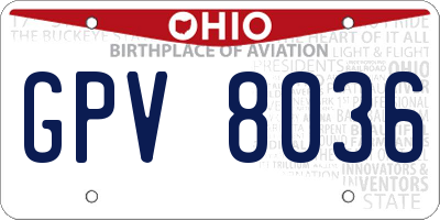 OH license plate GPV8036
