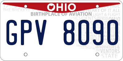 OH license plate GPV8090