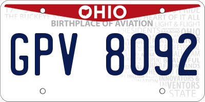 OH license plate GPV8092