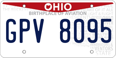OH license plate GPV8095