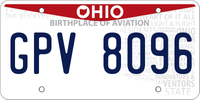 OH license plate GPV8096