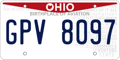 OH license plate GPV8097