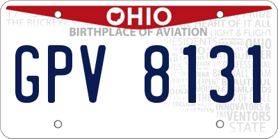 OH license plate GPV8131
