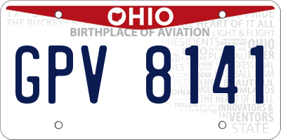 OH license plate GPV8141