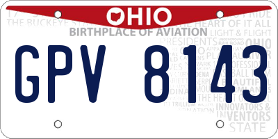 OH license plate GPV8143