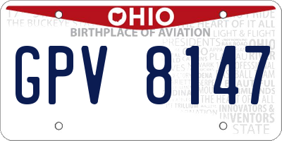 OH license plate GPV8147