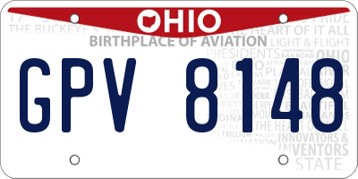 OH license plate GPV8148