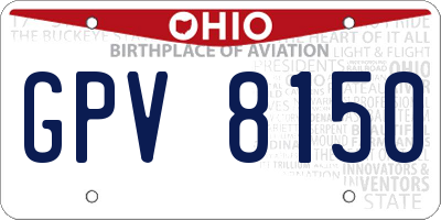OH license plate GPV8150