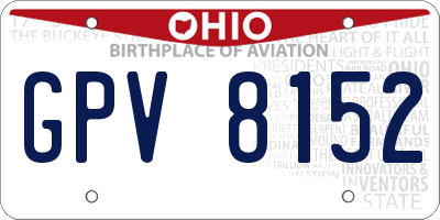 OH license plate GPV8152