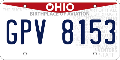 OH license plate GPV8153