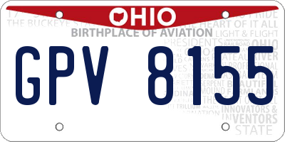 OH license plate GPV8155